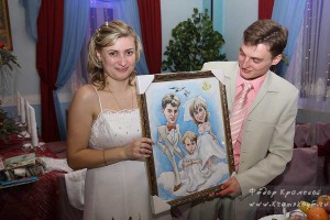 Свадебный шарж Елены и Дениса